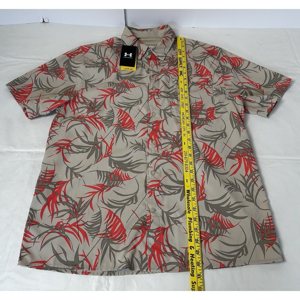 NWT Under Armour UA 1376577 Men's XL UPF 30 Dockside Button Down Shirt Coho - Picture 3 of 6
